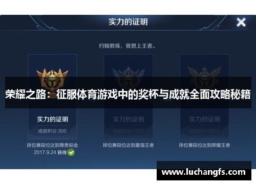 荣耀之路：征服体育游戏中的奖杯与成就全面攻略秘籍